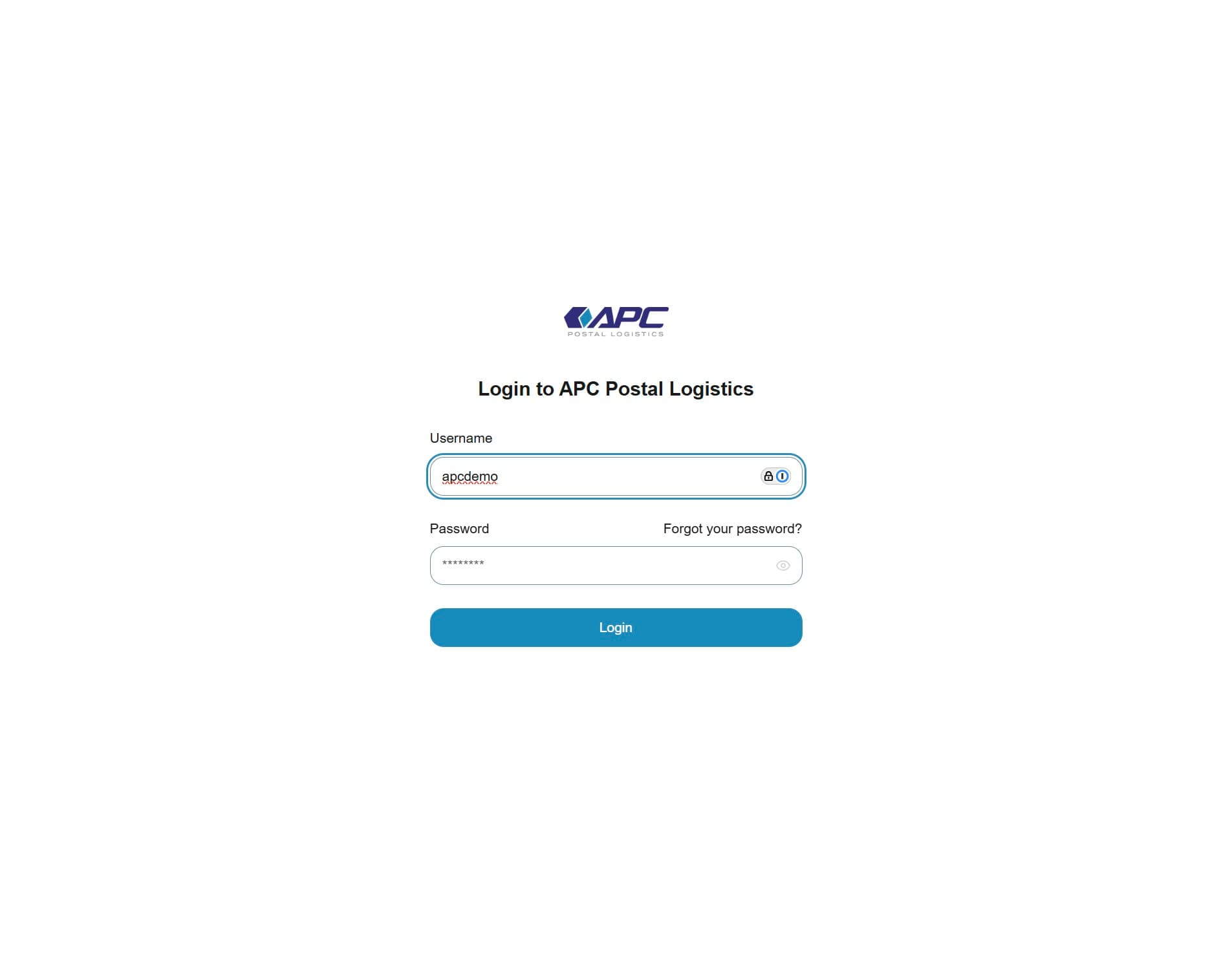 Entering password in the input field