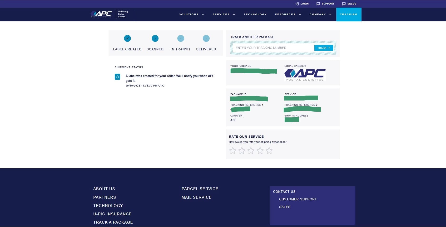 Homepage after successful login