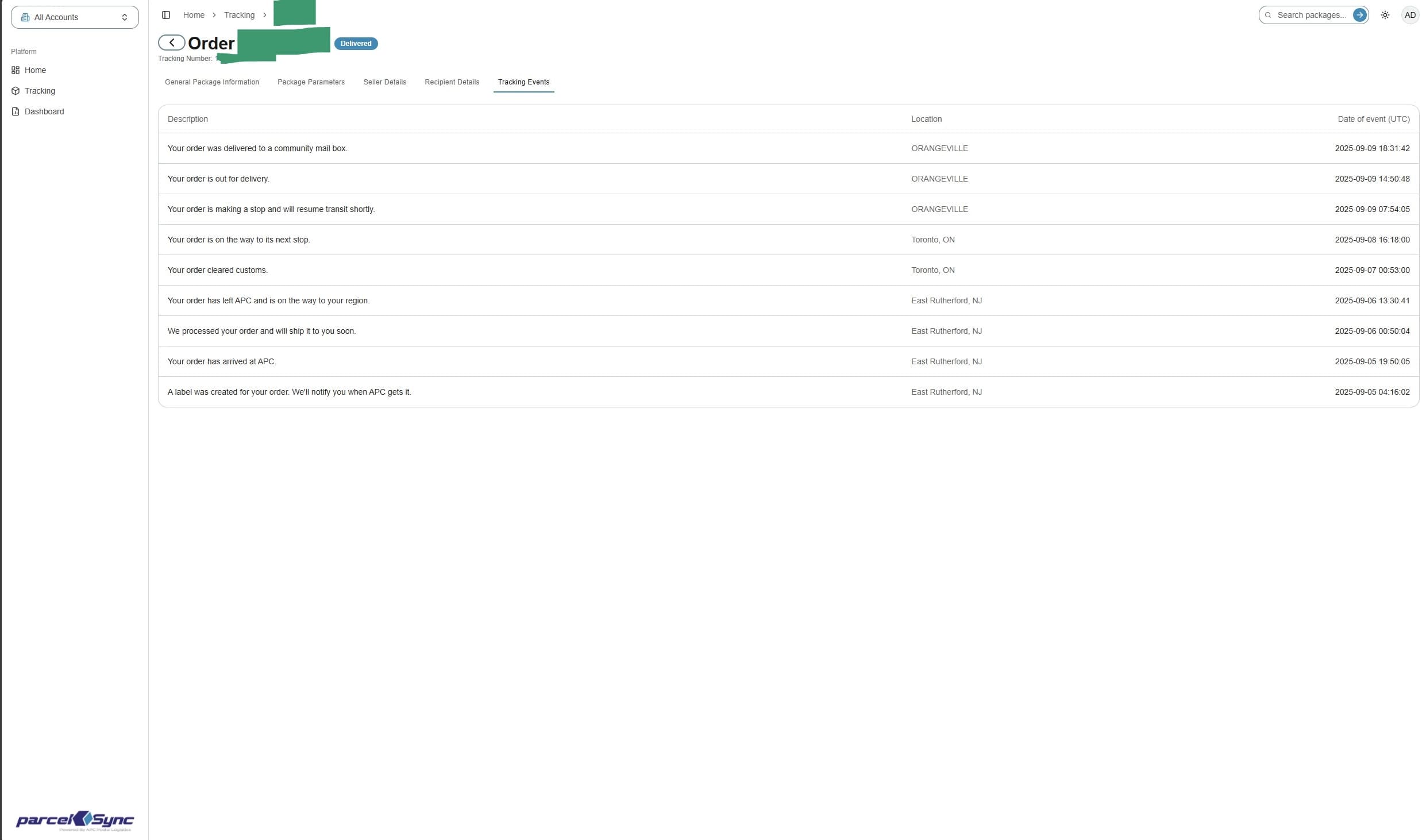 Homepage after successful login