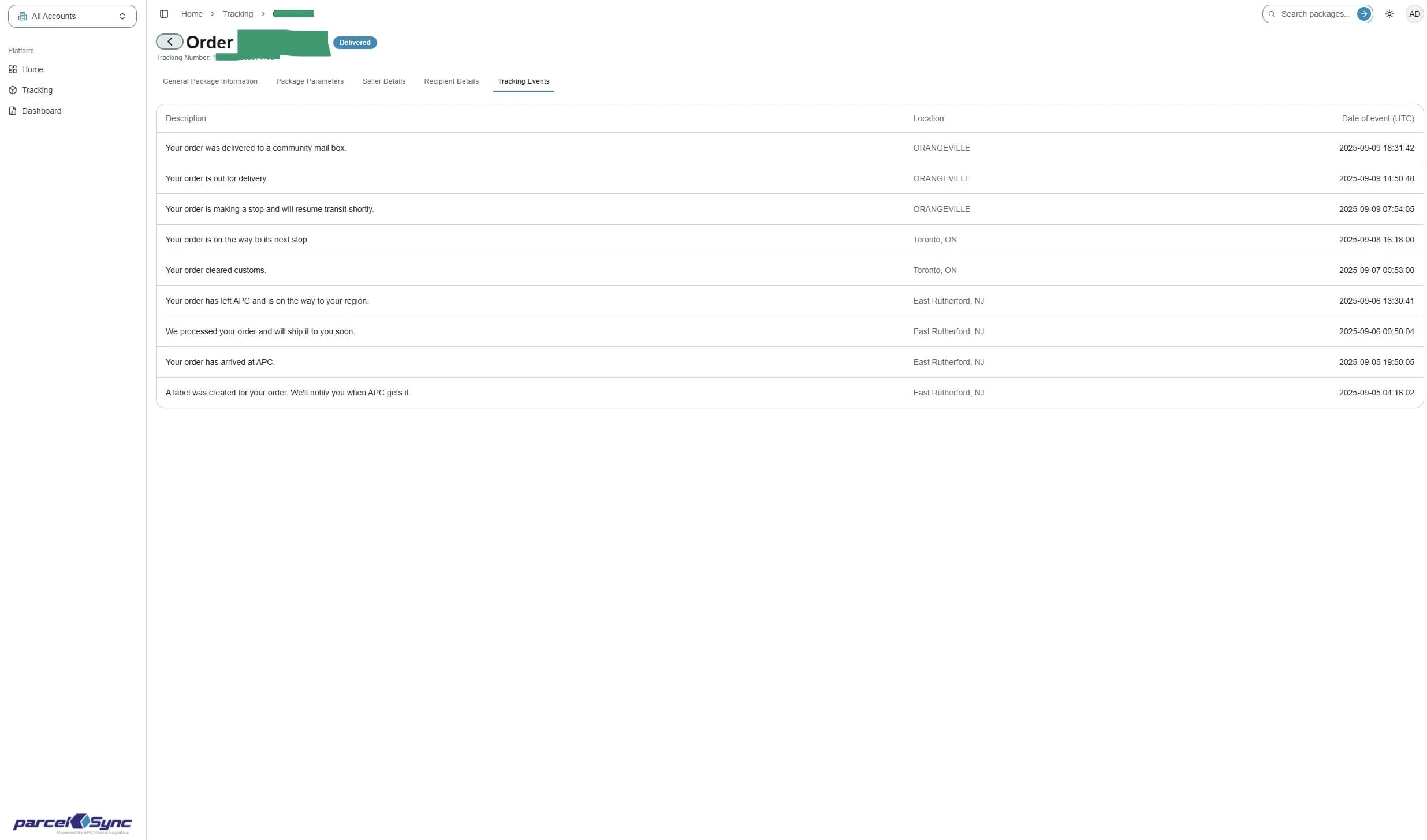 Homepage after successful login