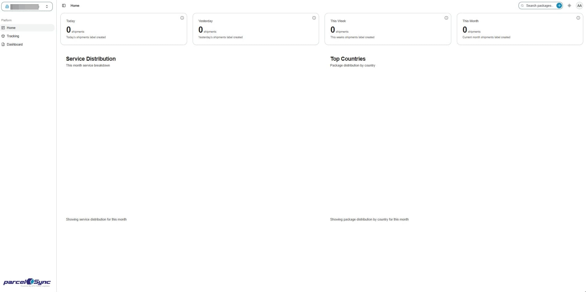 Search packages button