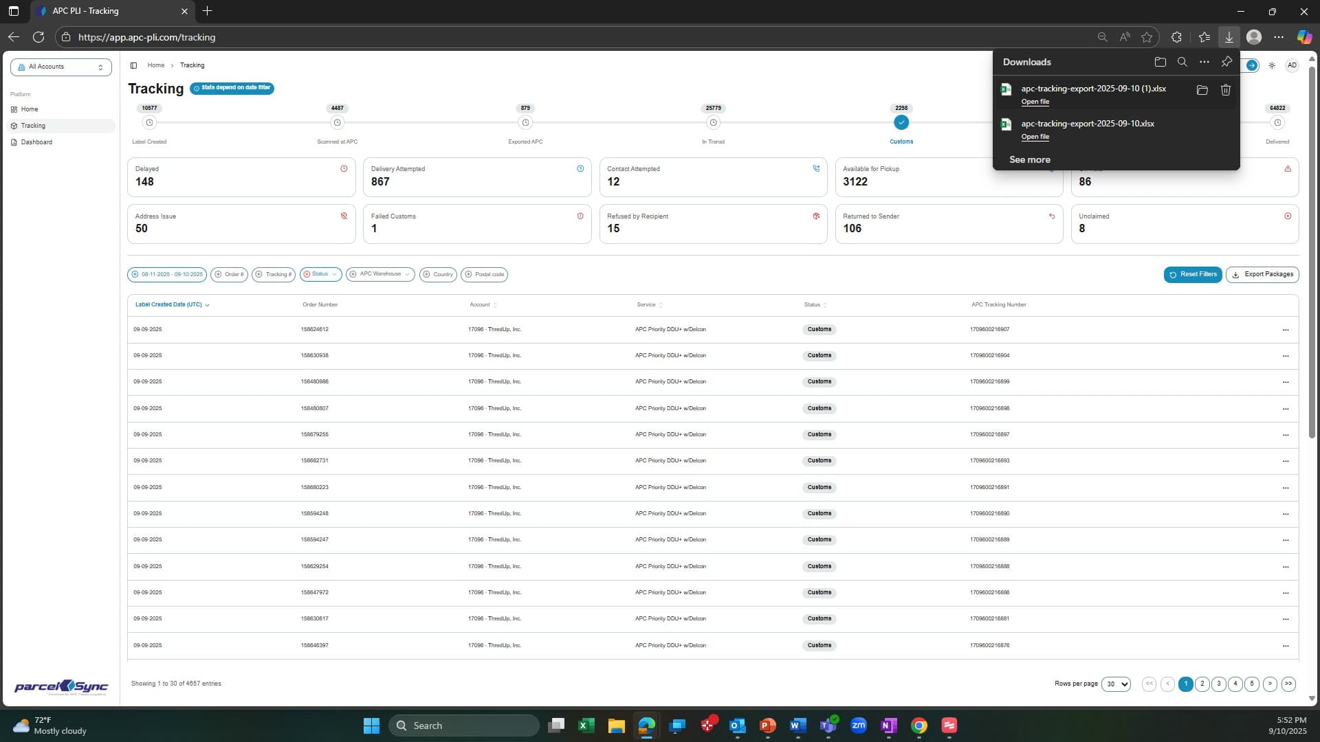 Homepage after successful login